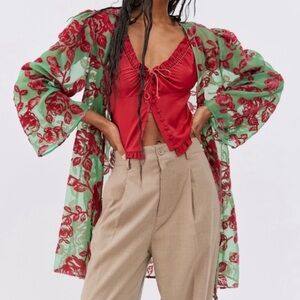Urban Outfitters Fiona Burnout Kimono - one size